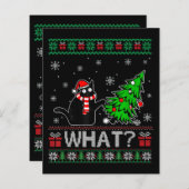 Papier Chat Ce Chat Noir Drôle Poussant Arbre De Noël (Devant / Derrière)