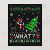 Papier Chat Ce Chat Noir Drôle Poussant Arbre De Noël (Dos)