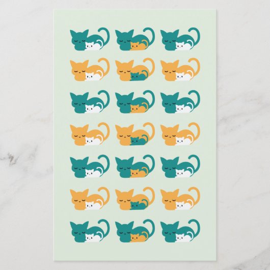 Papier Chat couché mignon motif III (Devant)