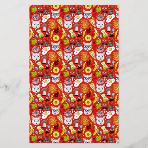 Papier Chat et oeuf sur le rouge