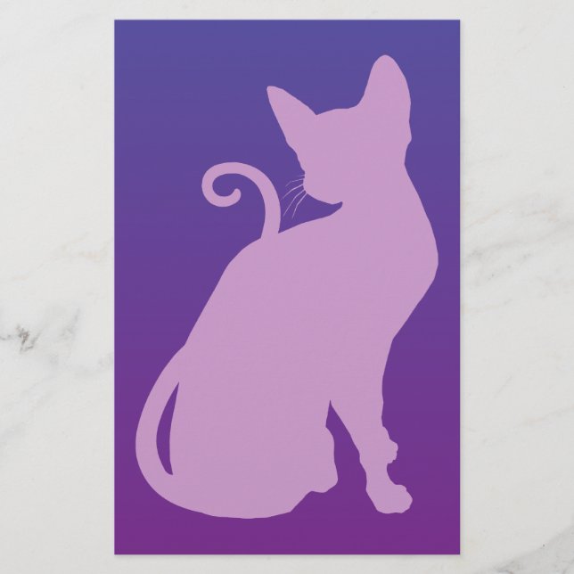 Papier Chat Lilas sur Violet (Devant)