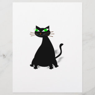 Papier Chat noir gras aux yeux verts