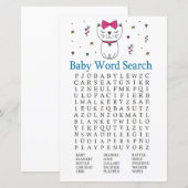 Papier Chat ou Kitten Baby shower Mot de recherche Jeu (Devant / Derrière)