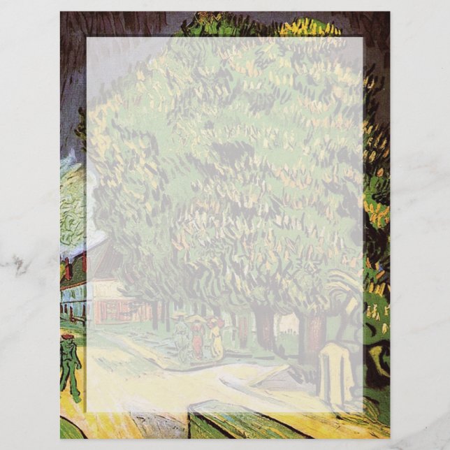 Papier Châtaigniers en fleurs, Vincent van Gogh. (Devant)