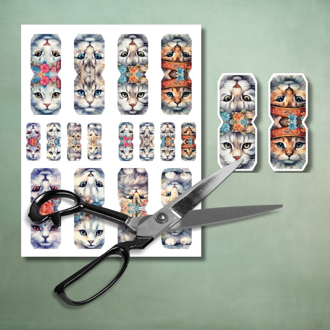 Papier Chats coupés 1 à 8 tongs coupés (Créateur téléchargé)