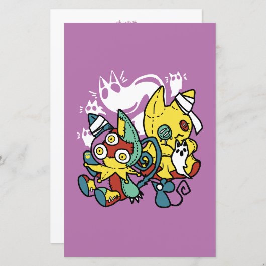 Papier Chats déplaisants Halloween Art : Paw-sitly Fright (Devant / Derrière)