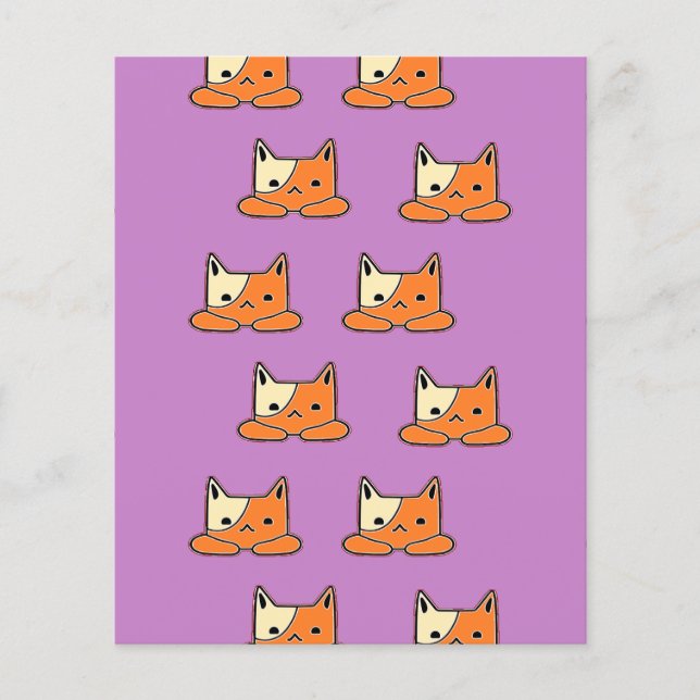 Papier Chats sérieux en violet (Devant)