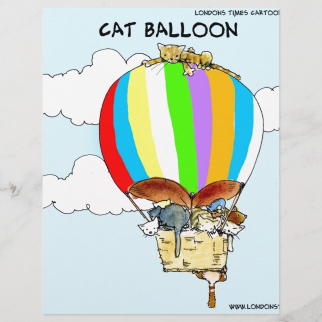 Papier Chats Volants Dessin Animé Drôle (Devant)