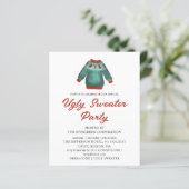 Papier Chaud affreux Noël fête Budget Invitation (Debout devant)