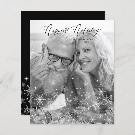 Papier Cheap Christmas Snowflakes Happiest Holidays Photo (Devant / Derrière)