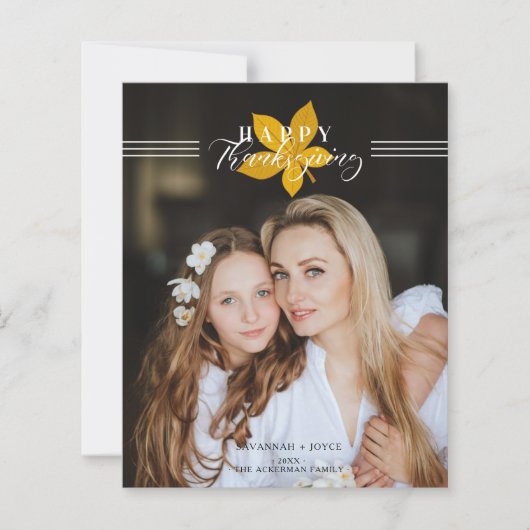 Papier Cheap Happy Thanksgiving Script Leaves Photo (Devant)