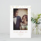 Papier Cheap Just Married First Christmas Gold Snowflakes (Debout devant)