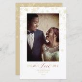 Papier Cheap Just Married First Christmas Gold Snowflakes (Devant / Derrière)