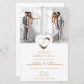 Papier Cheap Luxury Initials Floral Christmas Heart (Devant / Derrière)