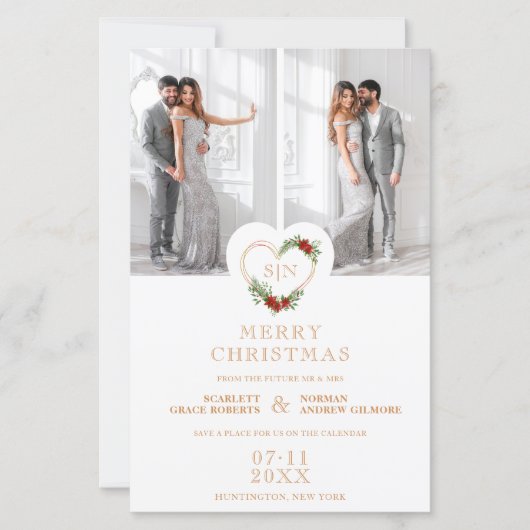 Papier Cheap Luxury Initials Floral Christmas Heart (Devant)