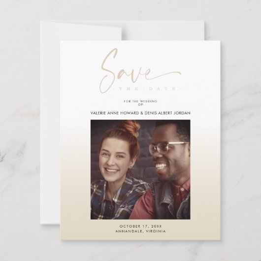 Papier Cheap Modern Gradient Minimalist Photo Couple (Devant)