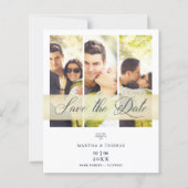 Papier Cheap Navy Trendy 3 Photos Wedding Engagement (Devant)