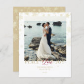 Papier Cheap Newlyweds First Christmas Snowflakes Photo (Devant / Derrière)