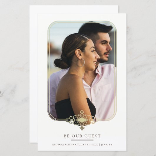 Papier Cheap Wedding Flourish Filigree Fancy Photo Frame (Devant / Derrière)