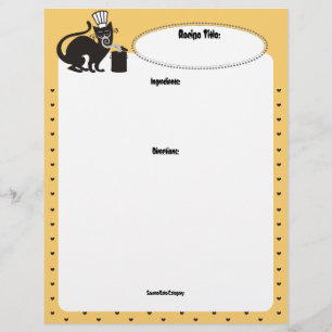 Papier Chef chat couleur personnalisée arômes en-tête de
