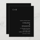 Papier Chelsea Black Faire-part de mariage moderne (Devant / Derrière)