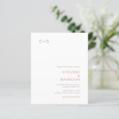 Papier Chelsea Dusty Faire-part de mariage moderne rose (Debout devant)