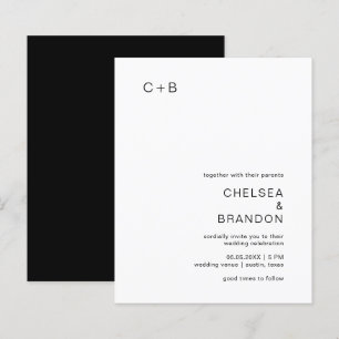 Papier Chelsea Noir et blanc Faire-part de mariage modern