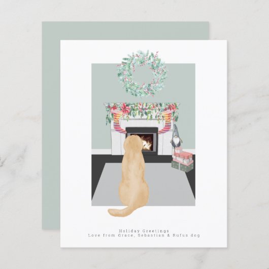 Papier Cheminée de canard de Noël Jaune du Labrador (Devant / Derrière)