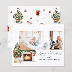 Papier Cheminée de Noël Chaussettes & Arbre de Noël Photo