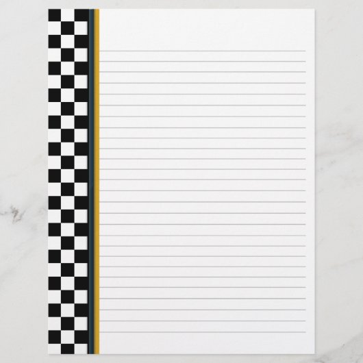 Papier Chèque en noir et blanc avec Classeur Accent jaune (Devant)