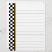 Papier Chèque en noir et blanc avec Classeur Accent jaune (Devant / Derrière)