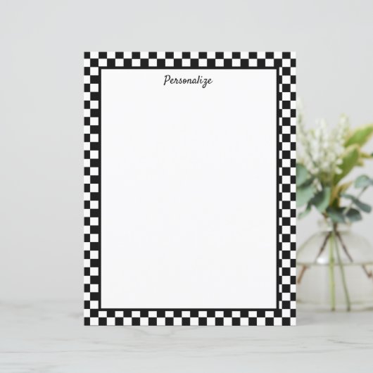 Papier Chèques professionnels classiques en noir et blanc (Debout devant)