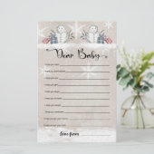Papier Cher bébé Snowman jeu de baby shower (Debout devant)