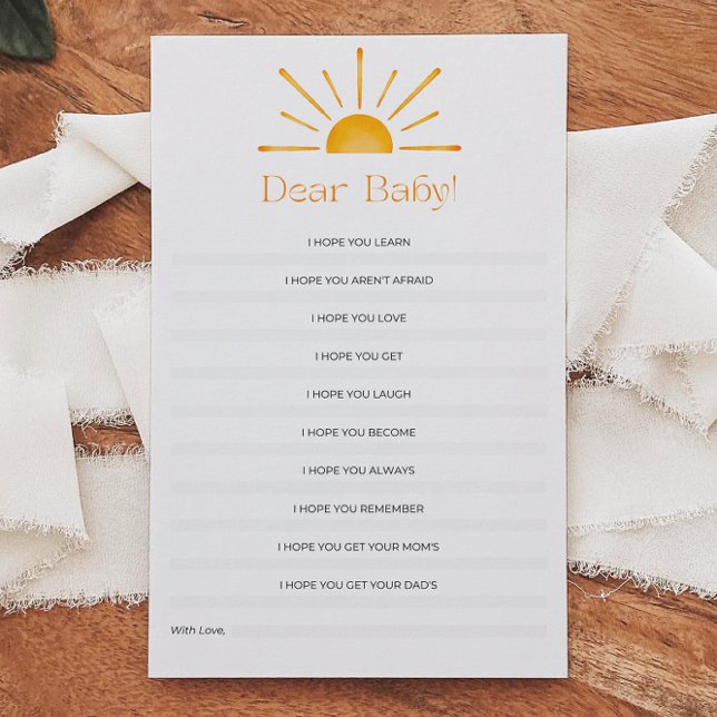 Papier Cher Bébé Voeux Baby shower jeu (Créateur téléchargé)