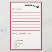 Papier Cher Père Noël - Lettre Enfants À Père Noël Linked (Devant)