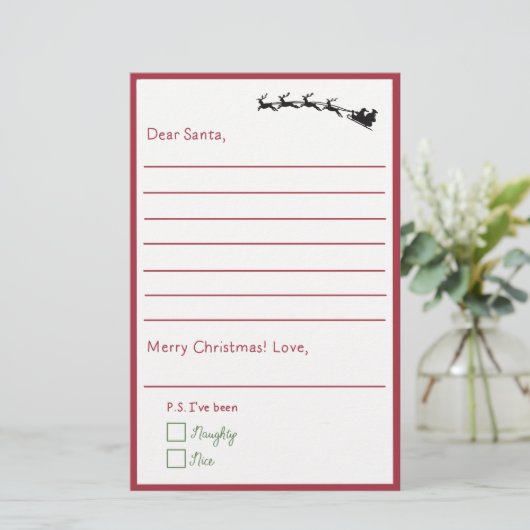 Papier Cher Père Noël - Lettre Enfants À Père Noël Linked (Debout devant)