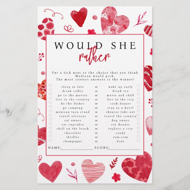 Papier Chéri Plutôt Que Bébé Jeu De Baby Shower (Devant)