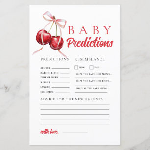 Papier Cherry Baby shower Prediction & Conseils Jeu