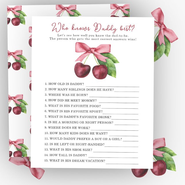 Papier Cherry baby shower - Qui connaît le meilleur jeu d (Créateur téléchargé)