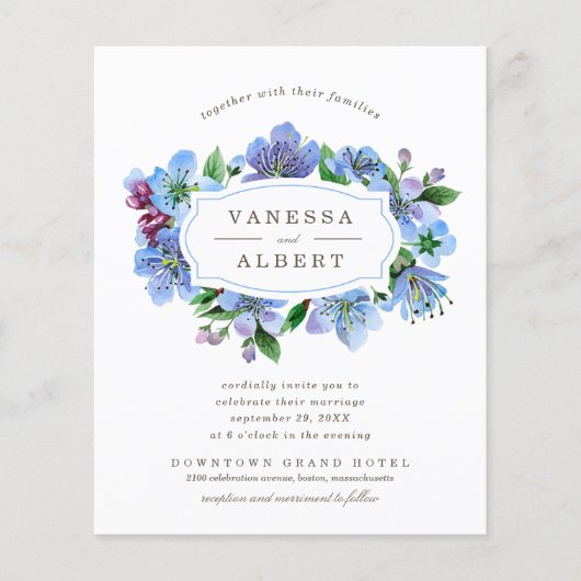 Papier Cherry Blossom Élégant cadre Mariage (Devant)