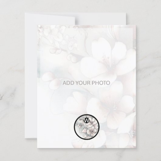 Papier Cherry Blossom Mariage photo Code QR (Devant)