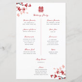 Papier Cherry Blossoms Double Xi Chinese Wedding Programm (Dos)