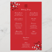 Papier Cherry Blossoms Double Xi Chinese Wedding Programm (Dos)