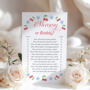 Papier Cherry Blue maman ou papa jeu de Baby shower
