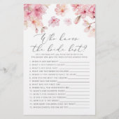 Papier Cherry florssom Qui connaît la mariée meilleur jeu (Devant)