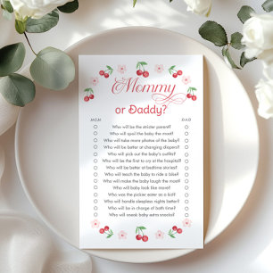 Papier Cherry Maman ou papa jeu de Baby shower