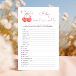 Papier Cherry rose Ruban Baby shower Mot Jeu