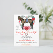 Papier Cheval à l'aquarelle Derby de Pur-Sang Fête Rose R (Debout devant)