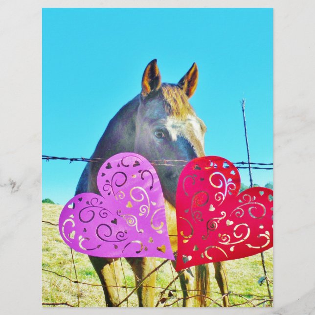 Papier Cheval blanc et Brown Valentine Coeurs (Devant)