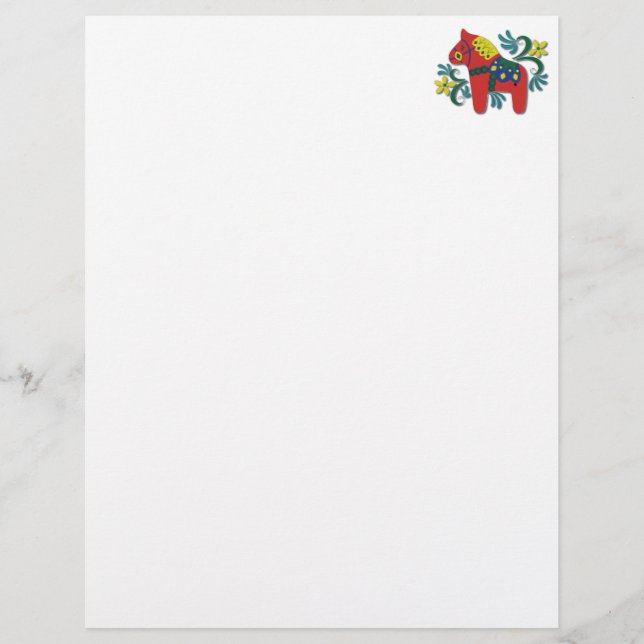 Papier Cheval de Dala suédois coloré (Devant)